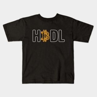 Hodl Bitcoin gold modern typography art gift Kids T-Shirt